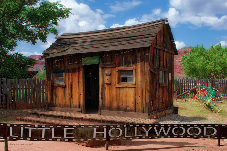 Western Movie Set Cabin Little Hollywood Museum Signage Knab Utah Photograph by Thomas Woolworth