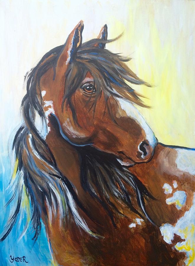 Abstract Painting - Western Mustang by Veronica Yoder