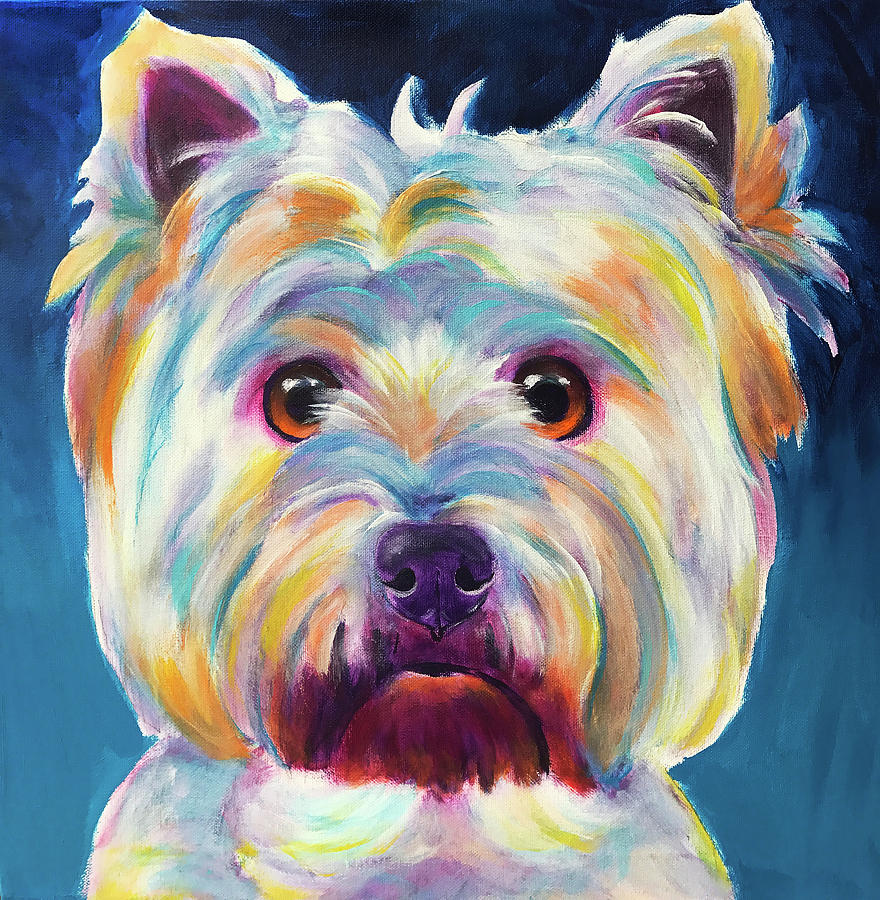Dog Painting - Westie - Chispy by Dawg Painter