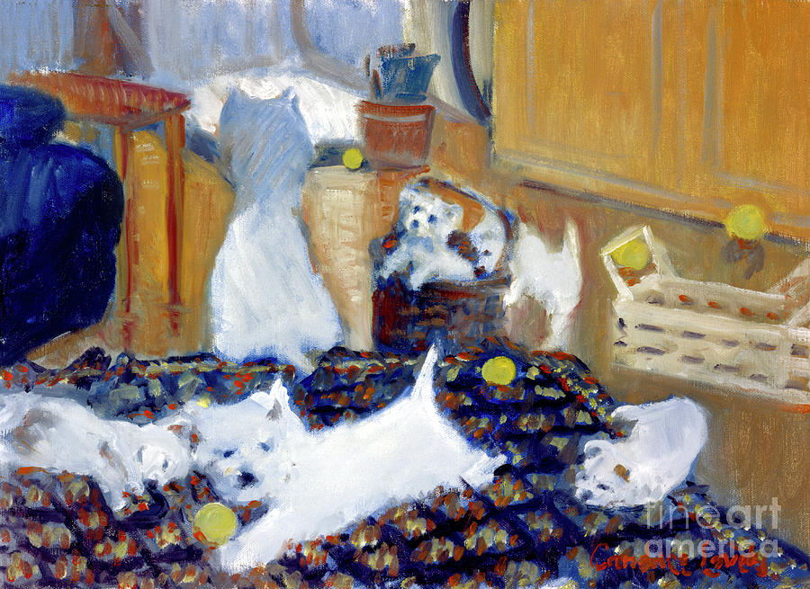 Westie Puppies Painting by Candace Lovely