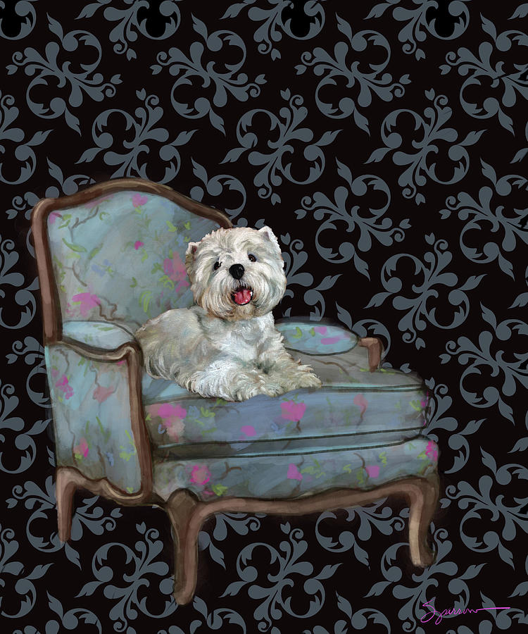 Dog Painting - Westie Whimsy by Mary Sparrow
