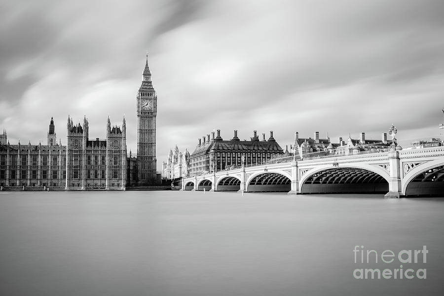 Westiminster Bridge Black and White Photograph by A Souppes | Fine Art ...