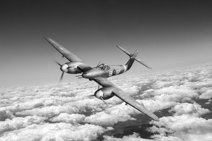 Fighter Command Photograph - Westland Whirlwind portrait black and white version by Gary Eason