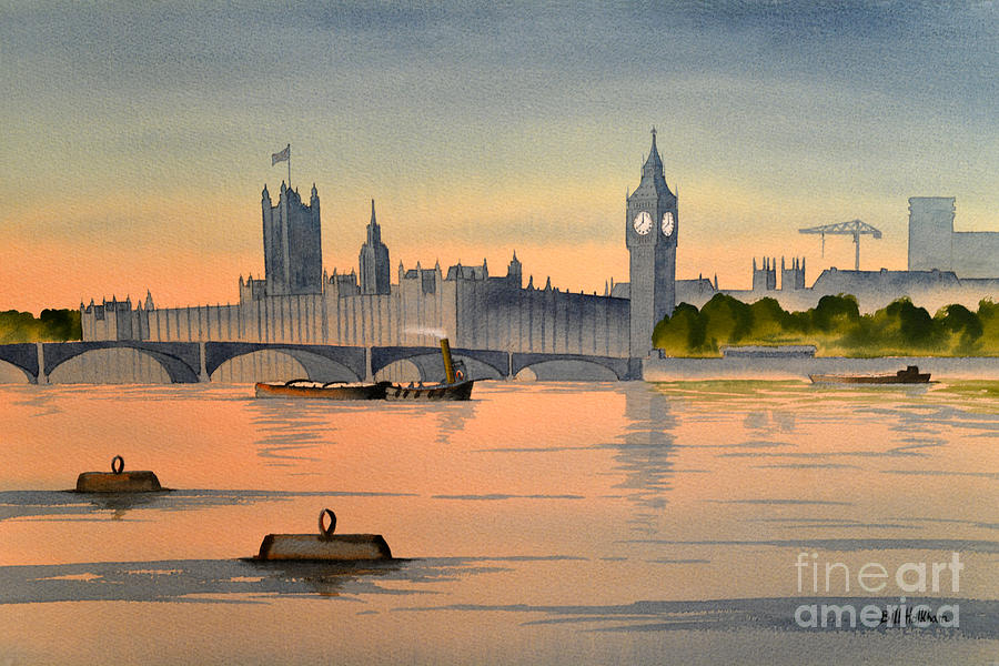 Westminster Painting - Westminster And Big Ben  by Bill Holkham