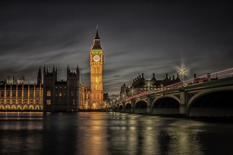 London Photograph - Westminster at Night by Martin Newman