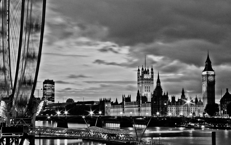 Westminster Photograph - Westminster black and white by Dawn OConnor