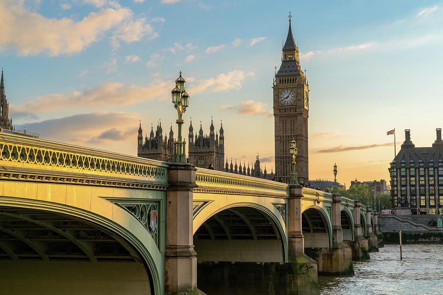 Westminster Bridge at Sunset Photograph by James Udall