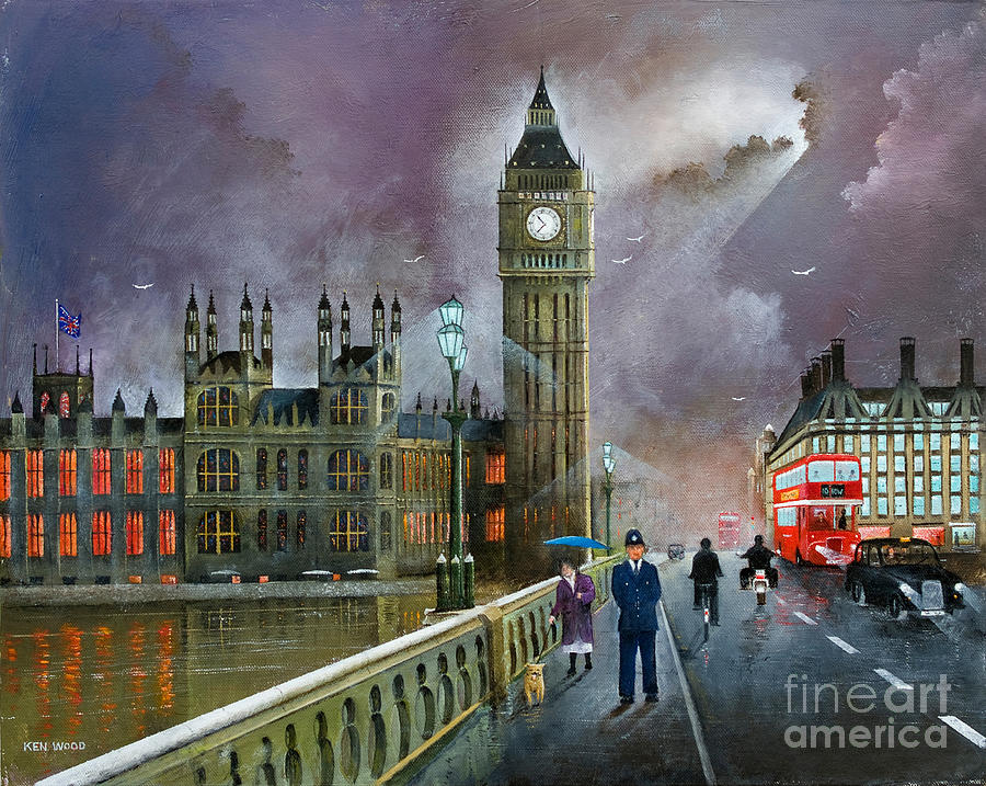 Westminster Bridge, London - England Painting by Ken Wood
