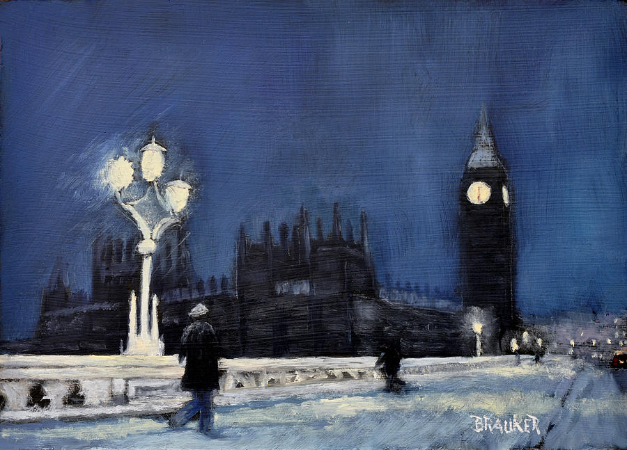 Westminster Bridge London Painting By Bill Brauker