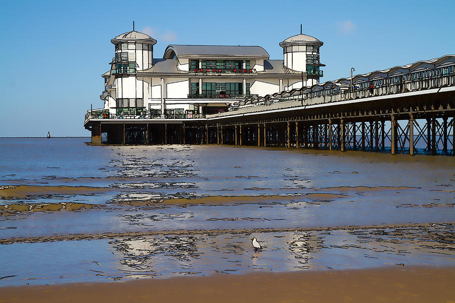 Weston-super-Mare pier Somerset England UK illustration Digital Art by ...