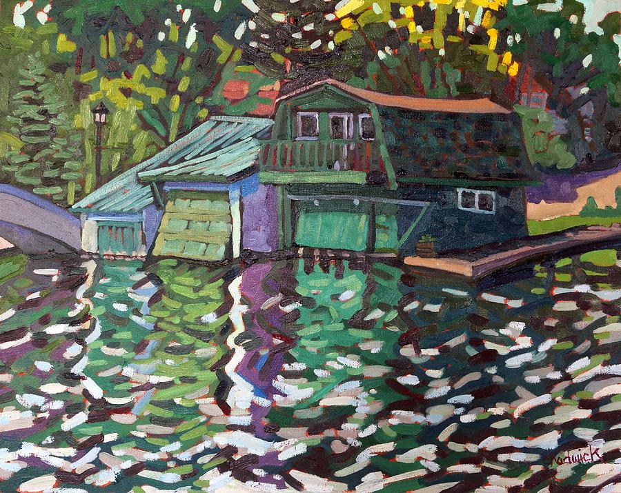 Westport Boathouse Painting by Phil Chadwick