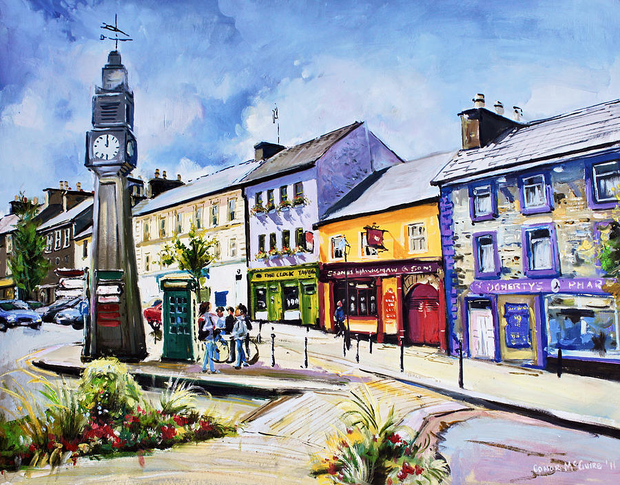 Westport Clock County Mayo Painting by Conor McGuire