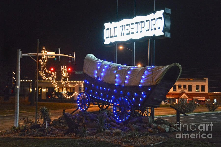 Westport Covered Wagon Holiday Lights Photograph by Catherine Sherman