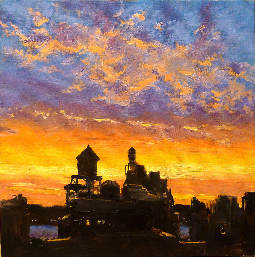Sunset Painting - Westside Sunset No. 1 by Peter Salwen