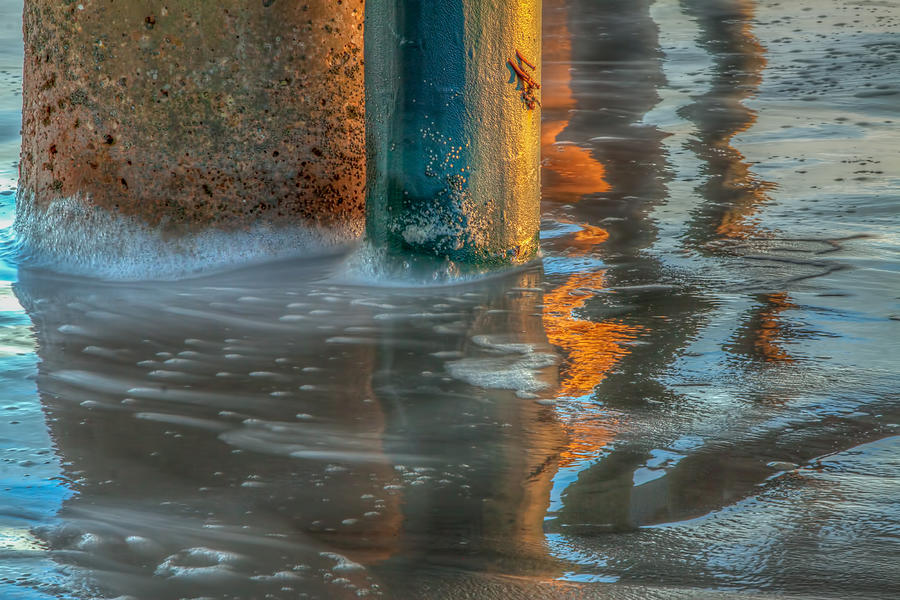 Abstract Photograph - Wet Sand Reflections by Tom Weisbrook