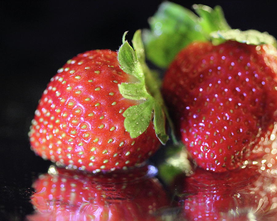 Wet Strawberries Photograph by Angela Murdock