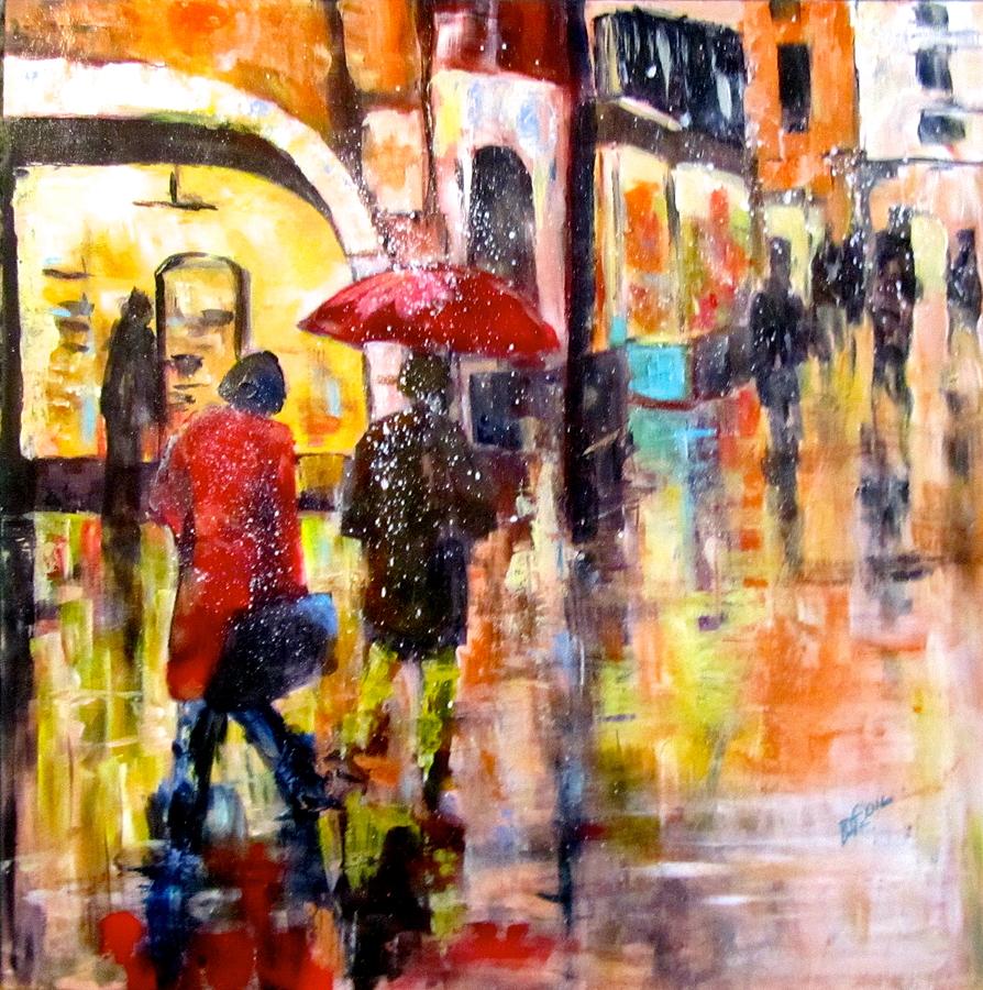 Wet Streets Painting by Barbara OToole