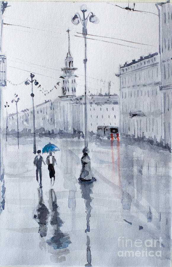 City Painting - Wet-wet-wet by Marya Patapovich