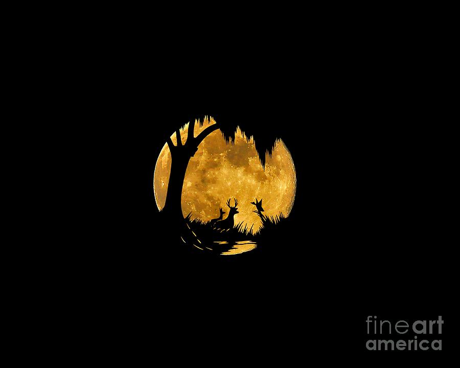 Wildlife Photograph - Wetland Wildlife Massive Moon .png by Al Powell Photography USA
