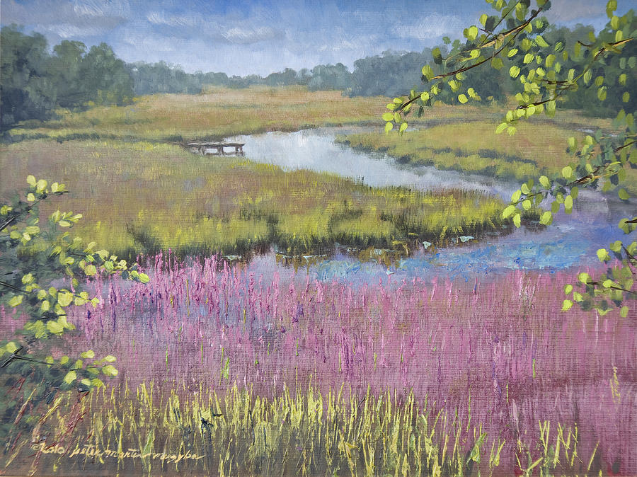 Nature Painting - Wetlands near Darien Georgia by Peter Muzyka