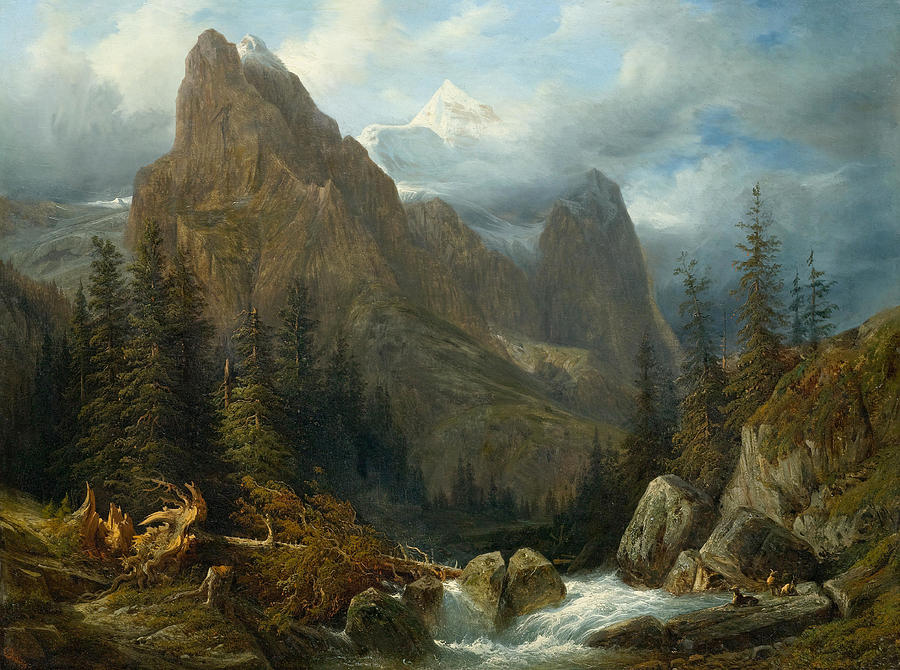 Wetterhorn Painting by Francois Diday