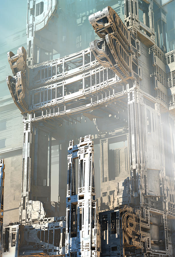 Weyland-Tyrell Concept Building Digital Art by Hal Tenny