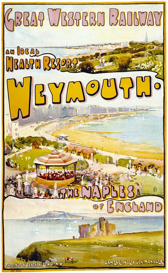 Weymouth - Health Resort - The Naples of England - Retro Travel Art Painting by Studio Grafiikka