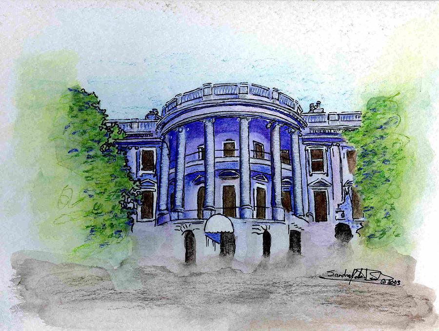 Whitehouse Painting - W.h. by Saundra Lee York