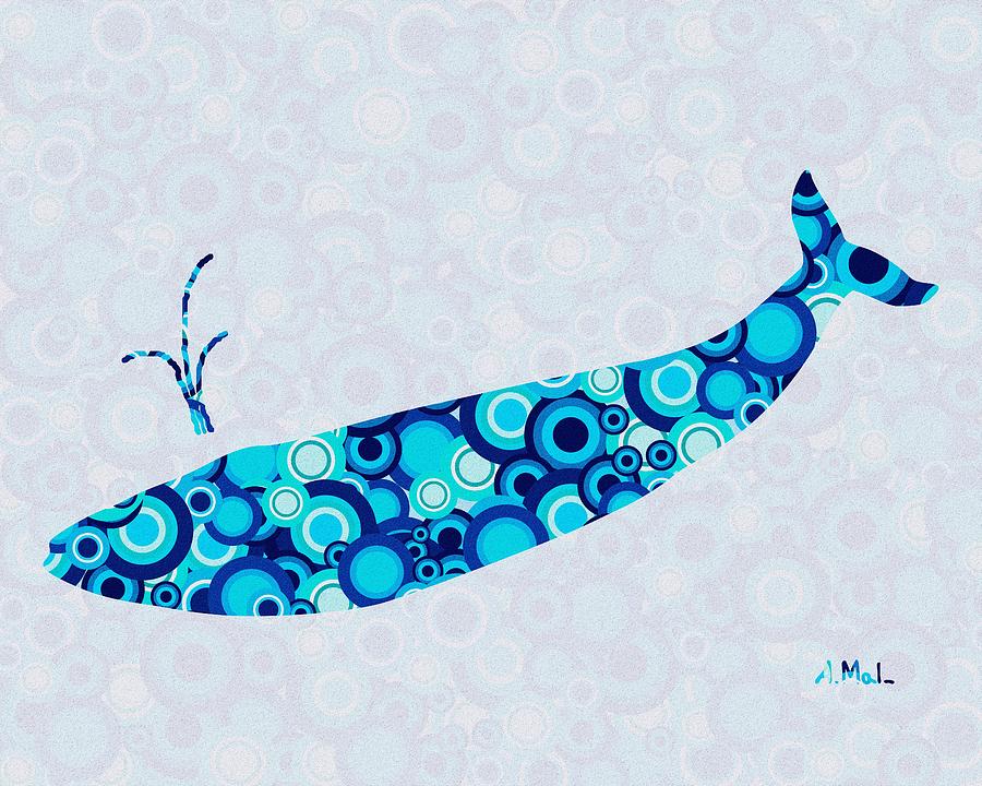 Whale - Animal Art Digital Art by Anastasiya Malakhova