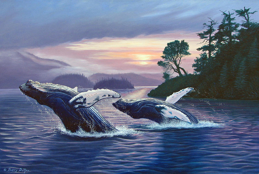 Whale of a sunset Painting by Barry Dumaw - Fine Art America