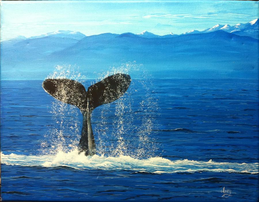 Whale of a Tail Painting by Mike Ivey