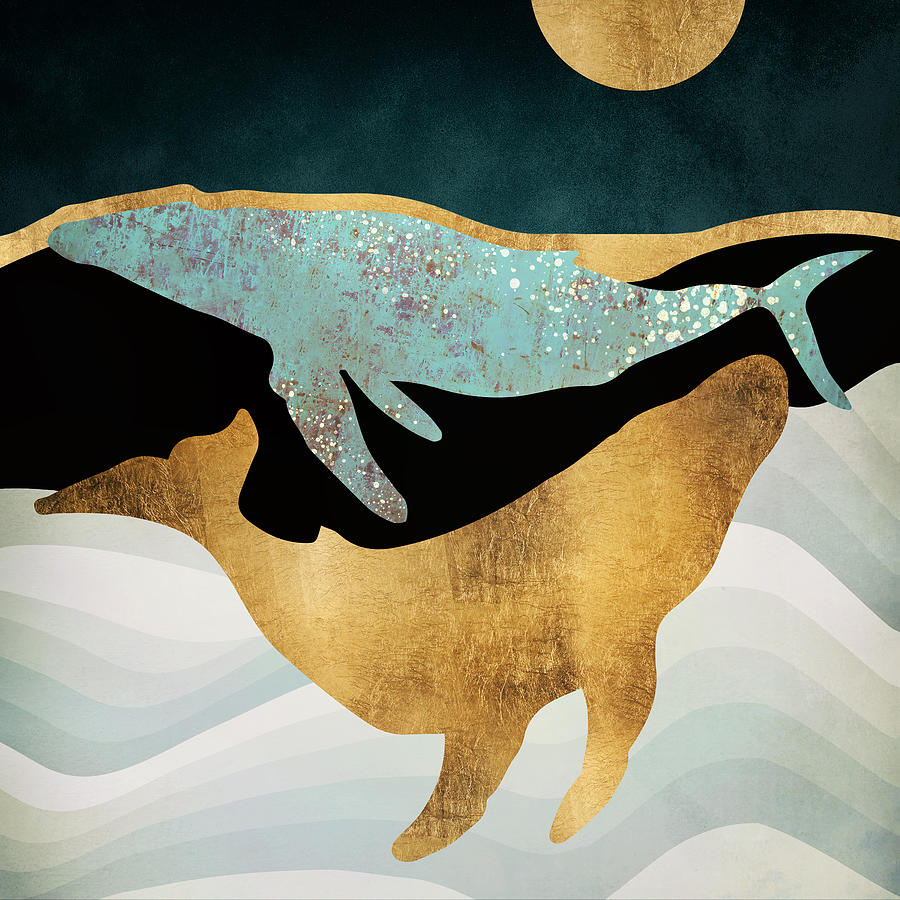 Whale Digital Art - Whale Song by Spacefrog Designs