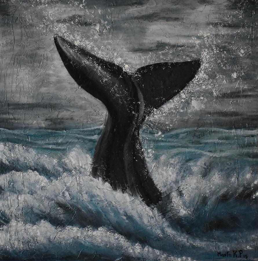 Whale Tail Painting by Marta Pawlowski