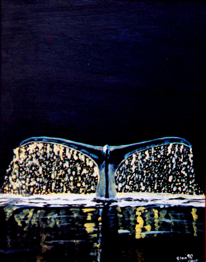 Whale Tail Painting by Stan Hamilton