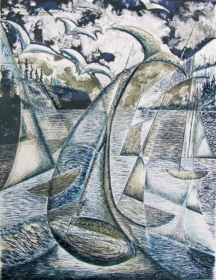 Whale watching Drawing by Douglas Pike
