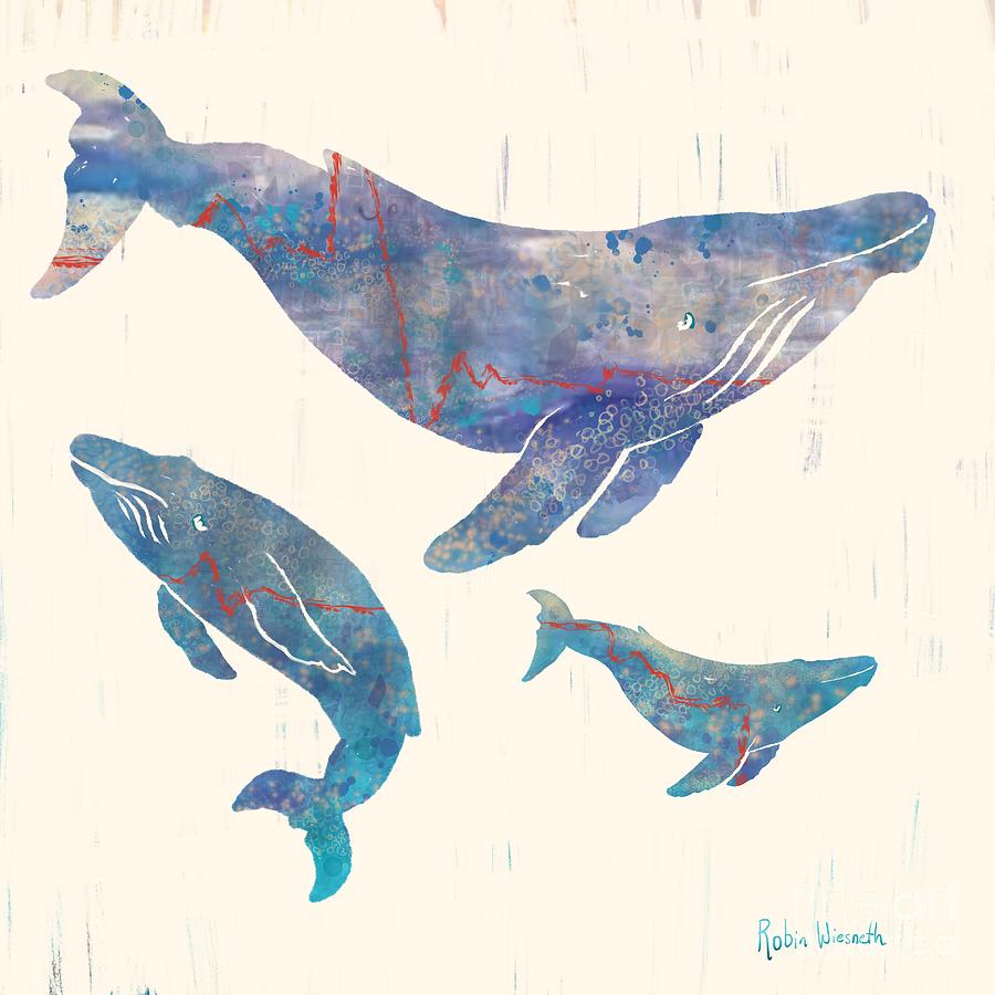 Whales Digital Art by Robin Wiesneth