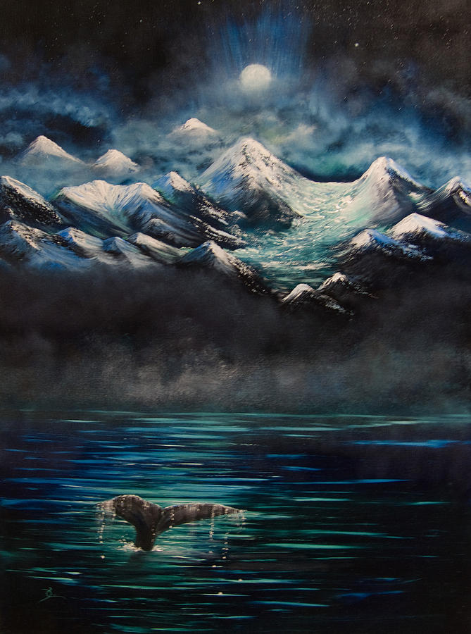 Mountain Painting - Whales Tail by Dee Carpenter