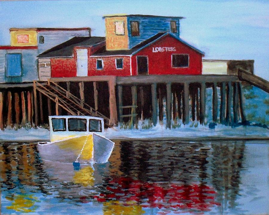 Boat Painting - Wharf Boat by William Tremble