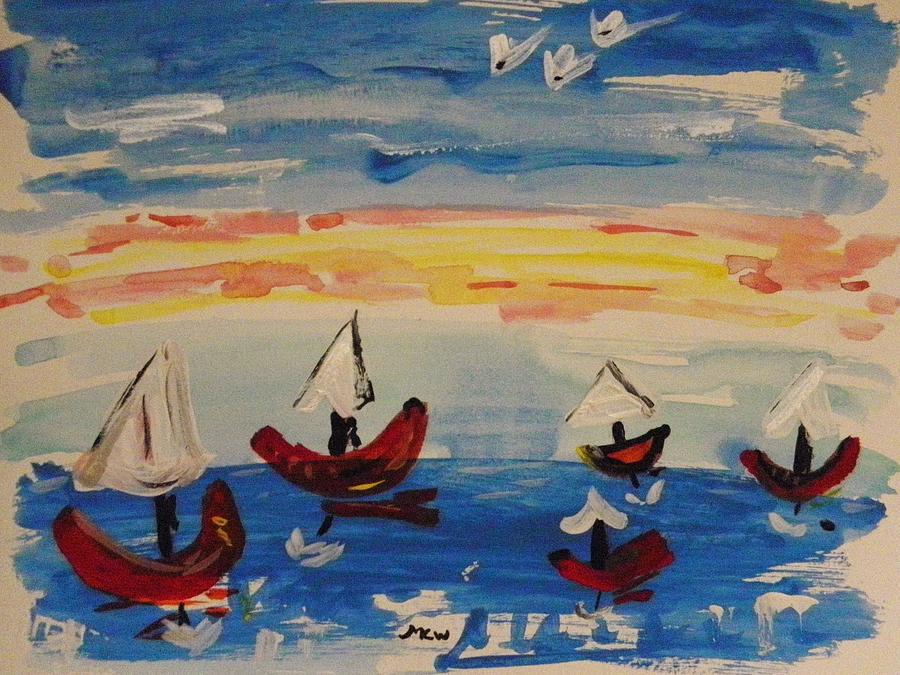 What a Sailing Day Painting by Mary Carol Williams