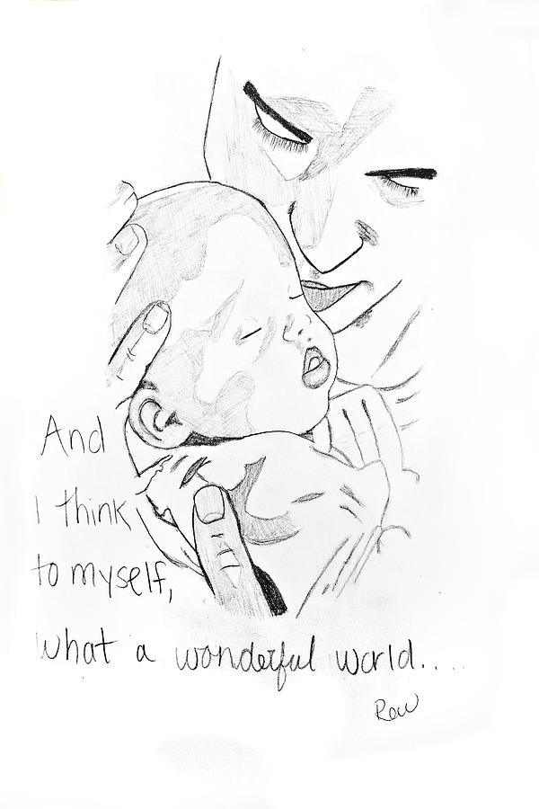 What a wonderful world Drawing by Rebecca Wood