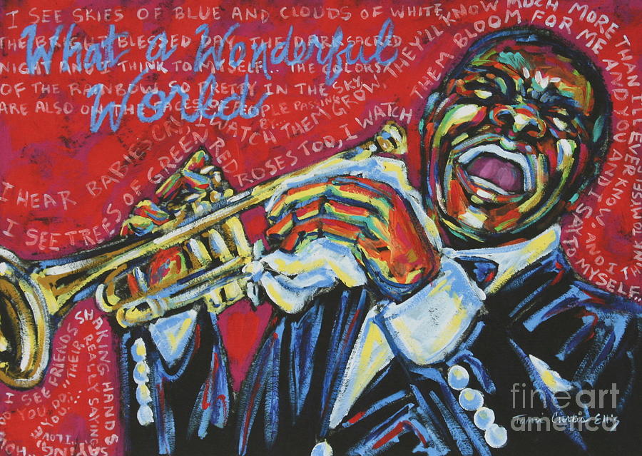 Louis Armstrong Painting - What A Wonderful World  by Tami Curtis 
