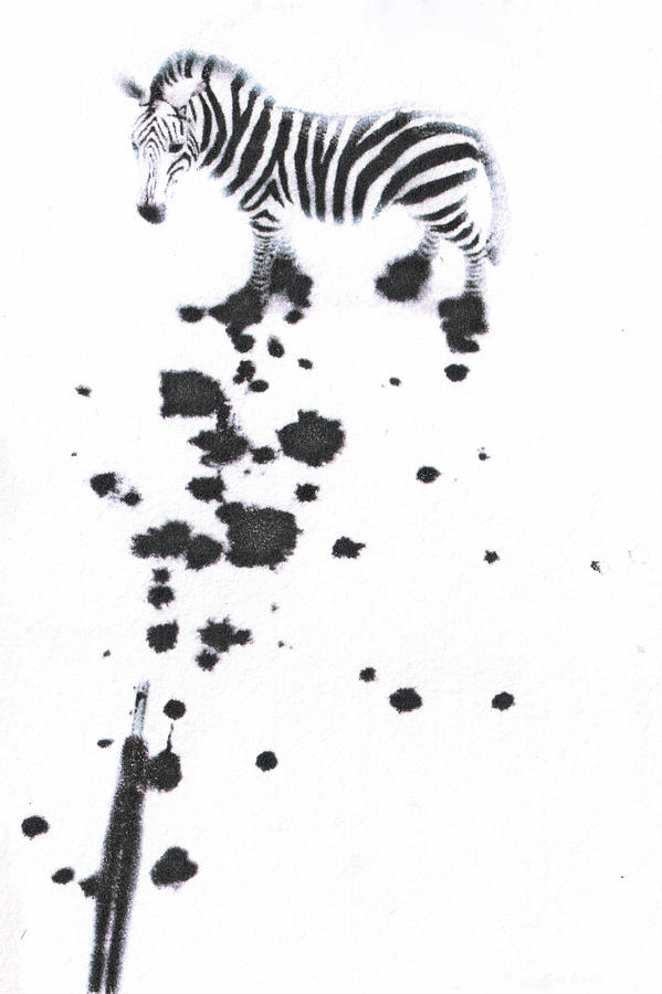 Zebra Mixed Media - What are you by Kimberly Lavon Zebra Mixed Media - What are you by Kimberly Lavon