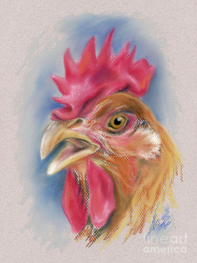 What Did the Hen Say? Pastel by MM Anderson