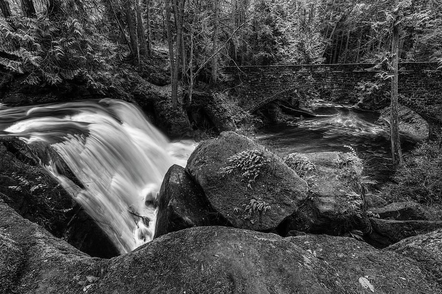 Whatcom Falls Black and White Photograph by Mark Kiver