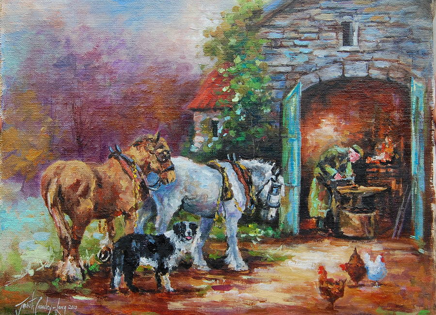 Horse Painting - Whats Afoot by Jacinta Crowley-Long