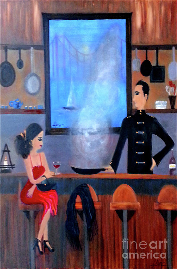Whats Cookin? Painting by Artist Linda Marie