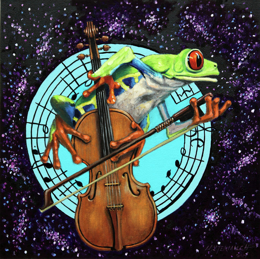 Whats It All About Froggy? Painting by John Lautermilch