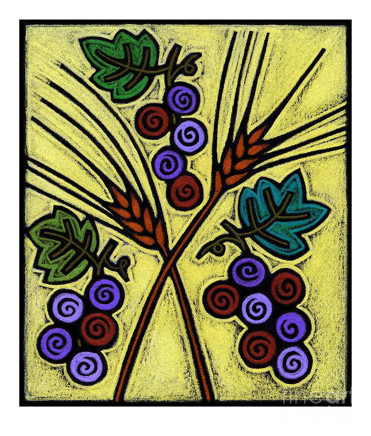 Wheat and Grapes - JLWAG Painting by Julie Lonneman