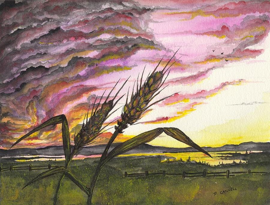 Wheat field Painting by Darren Cannell