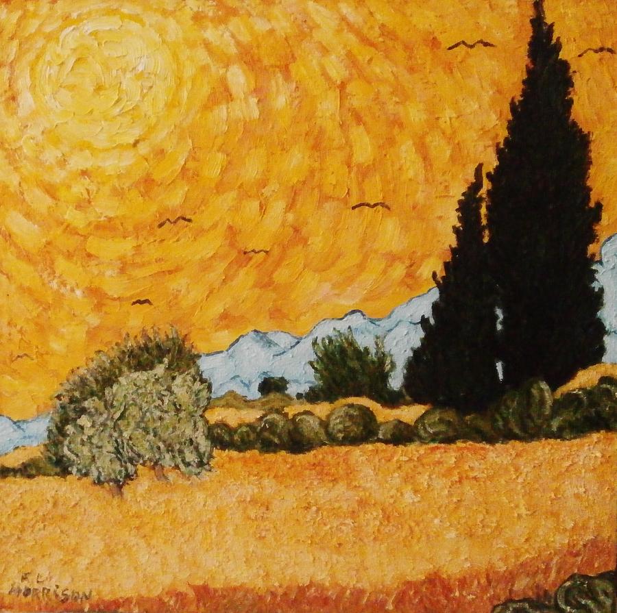 Wheat Field Painting by Frank Morrison